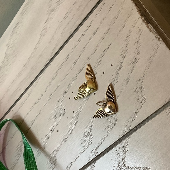 Golden Goose Gold Heart Wing vintage Golden Goose Shoelace slides heart wings 2 - Picture 1 of 4